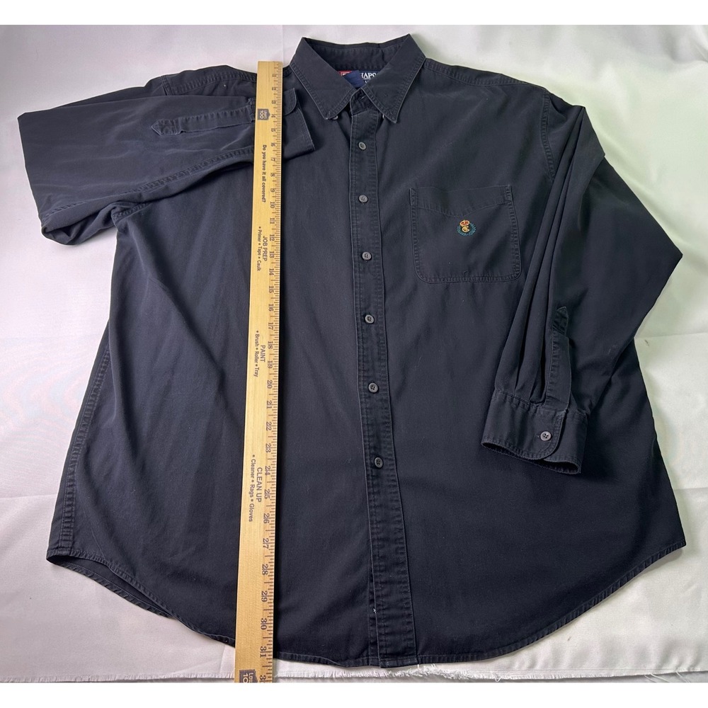 VTG Chaps‎ Ralph Lauren Mens Classic Fit Button Down Shirt XL Embroidered Crest - Picture 7 of 10